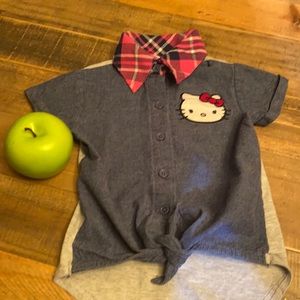 Hello Kitty tie front shirt size 4/5